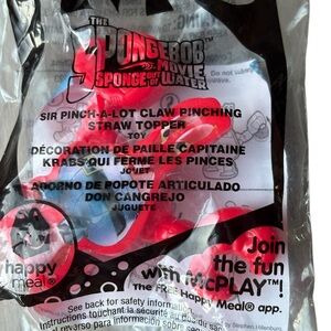 Spongebob Movie Sponge Out of Water Happy Meal Toy #4 Pinch-A-Lot Straw Topper